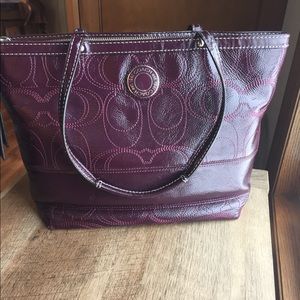 Purple embroidered Coach bag